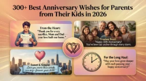 Read more about the article 🎉 300+ Best Anniversary Wishes for Parents from Their Kids in 2026