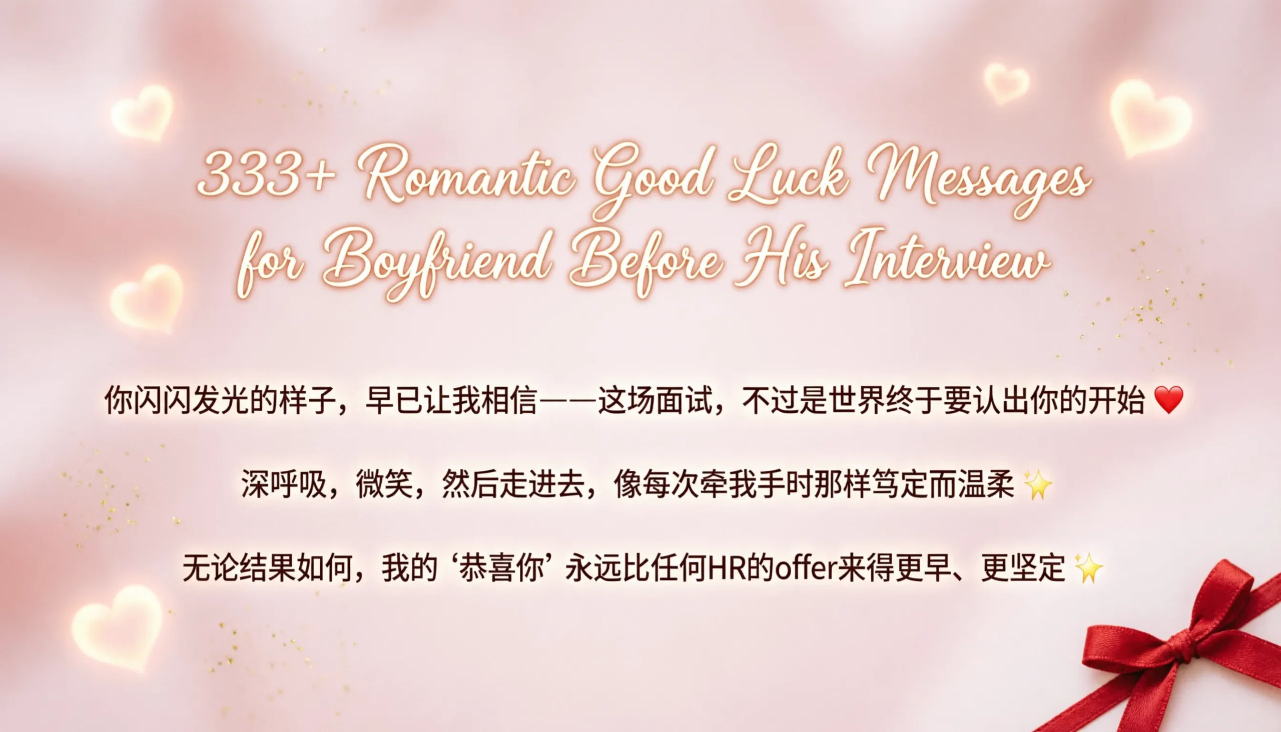 You are currently viewing 333+ Romantic Good Luck Messages for Boyfriend Before His Interview ❤️📋