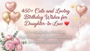 Read more about the article 450+ Cute and Loving Birthday Wishes for Daughter-in-Law 💕 | 2026 Edition