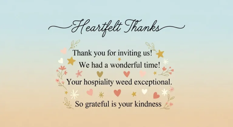 Thank You for Inviting Us Messages