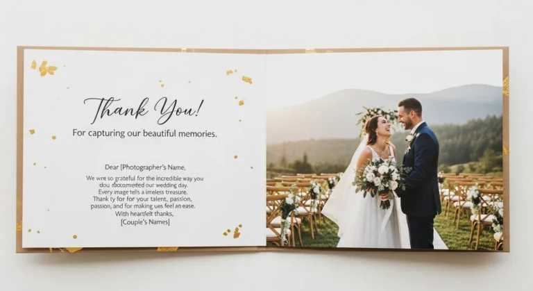 Thank You Message for Wedding Photographer