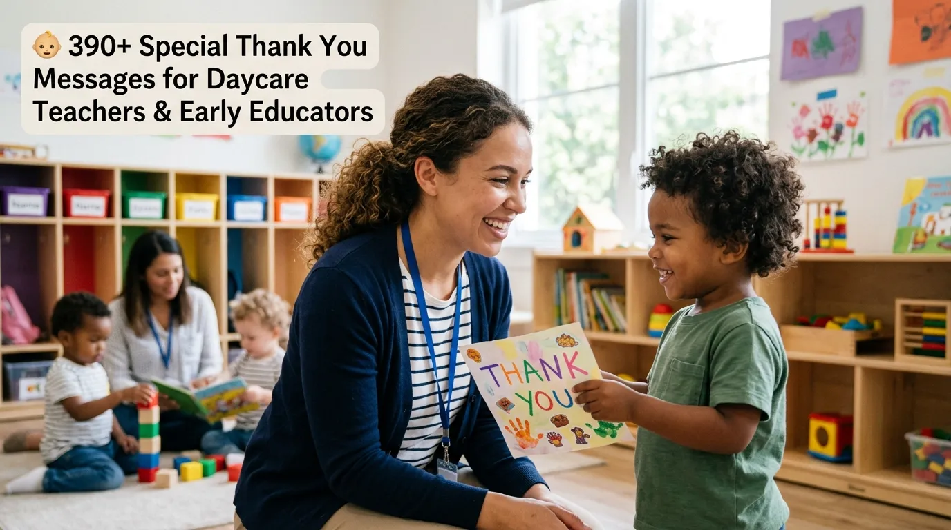 Thank You Messages for Daycare Teachers